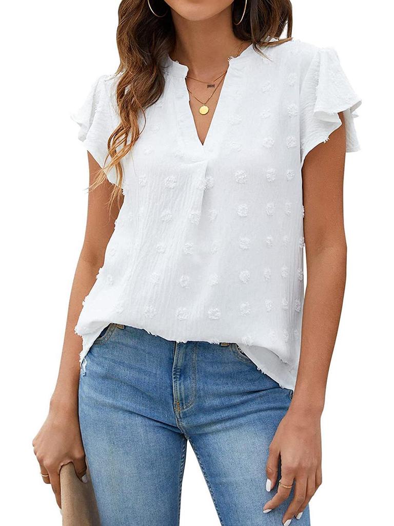 European and American Women's Ruffle Chiffon Summer Shirt