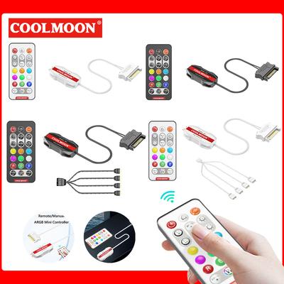 3 In 1/2 In 1 ARGB Controller Cable 5V 3 Pin 3Pin To SATA LED Color Intelligent Fan Controller HUB Adapter RGB Remote Controller