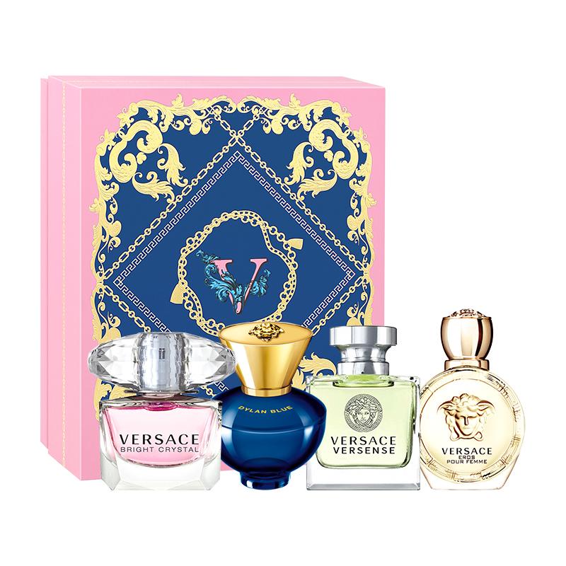 Versace Pink Crystal Perfume Sample Set EDP Eau de Toilette EDT 13472474 10-Crystal Diamond + Heartbeat + Ainas + Dylan 5ml*4