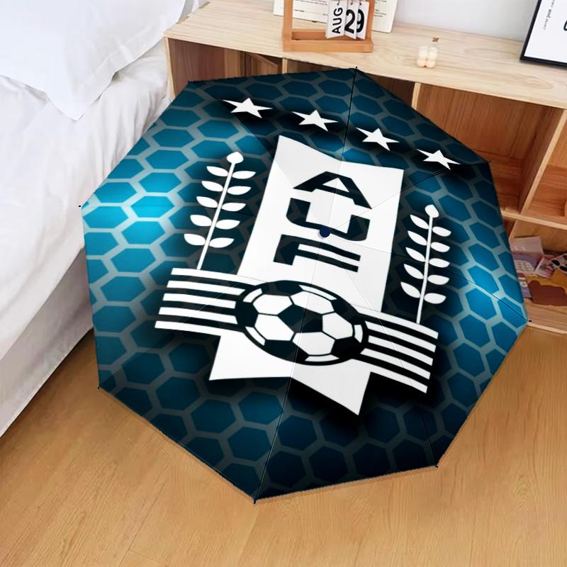 1PC Uruguay National Football Printed Umbrella Folding Umbrella, Automatic Umbrella 8-Frame for Travel, Camping Fan Gifts Christmas Gifts