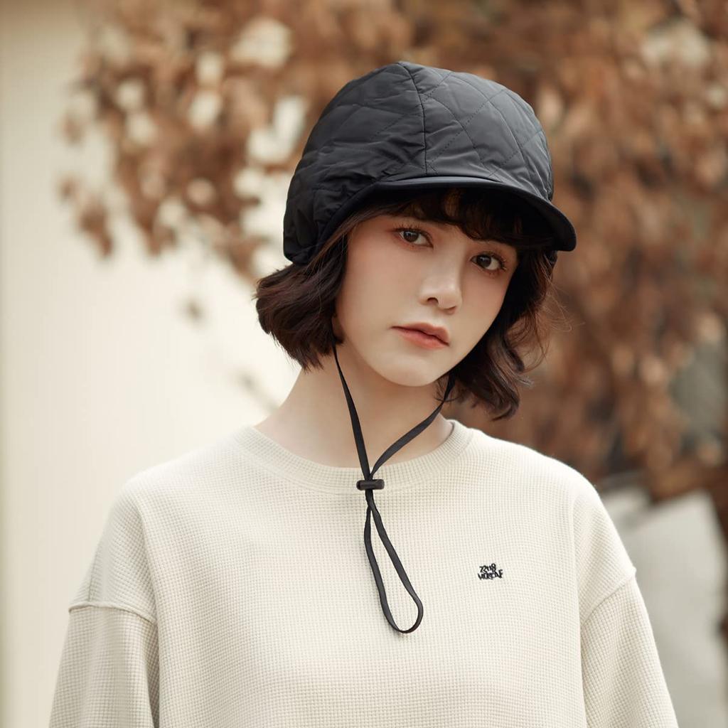 Croogo Flight Cap with Ear Short Pilot Perfect for Outdoor Work and Winter Flaps, Brim, Cap, Fleece-Lined, Windproof, Waterproof, Snowproof,