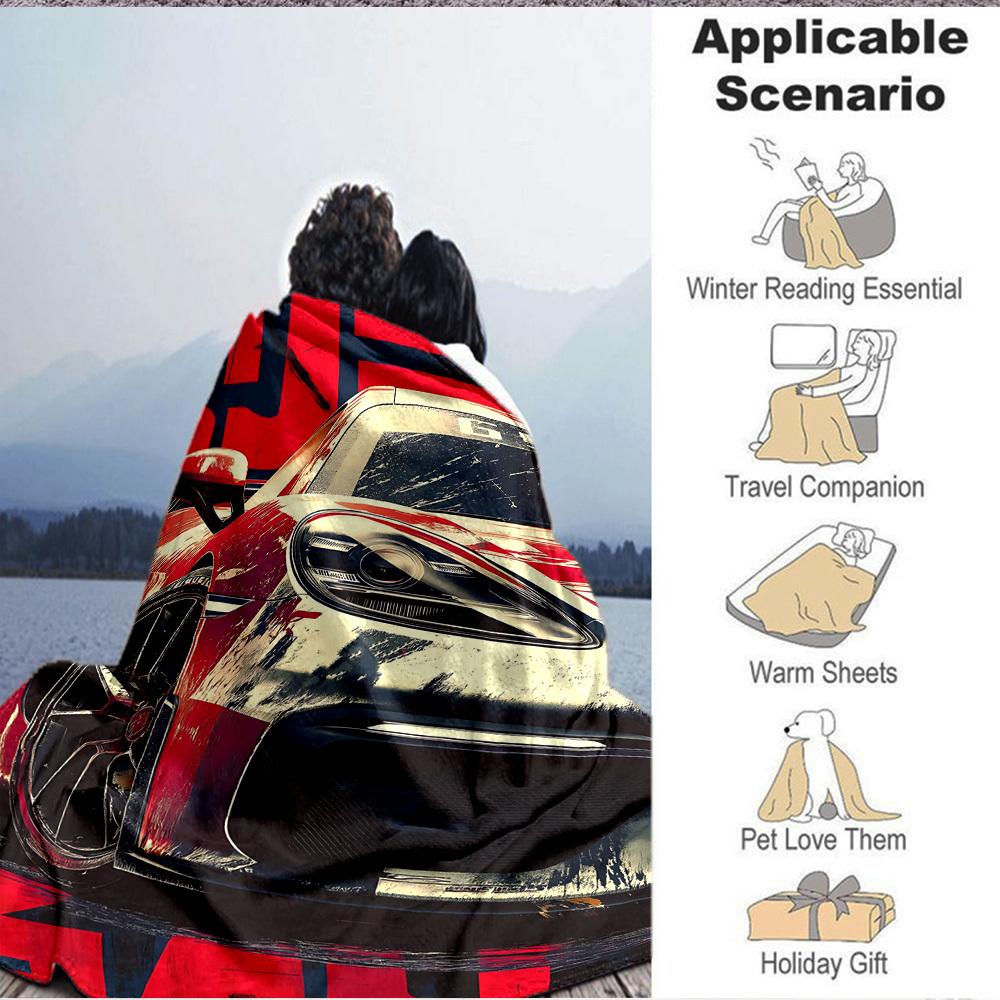 1pc Racing Car Blanket Versatile for Couch, Office Bed