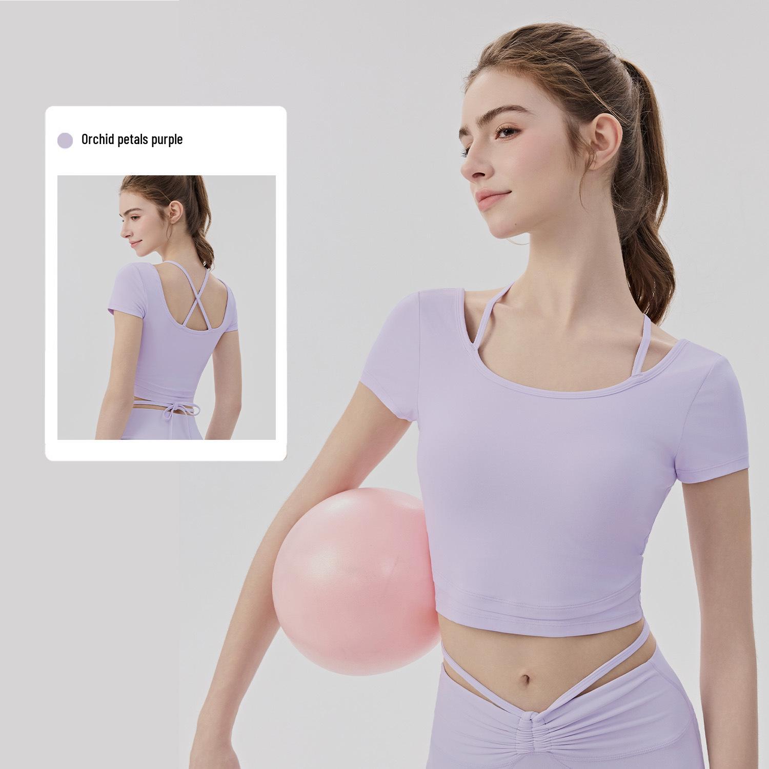 

Women s Premium Cooling Yoga & Pilates Two-Piece Set with Chest Pads - Comfortable Bare Feel Activewear S
