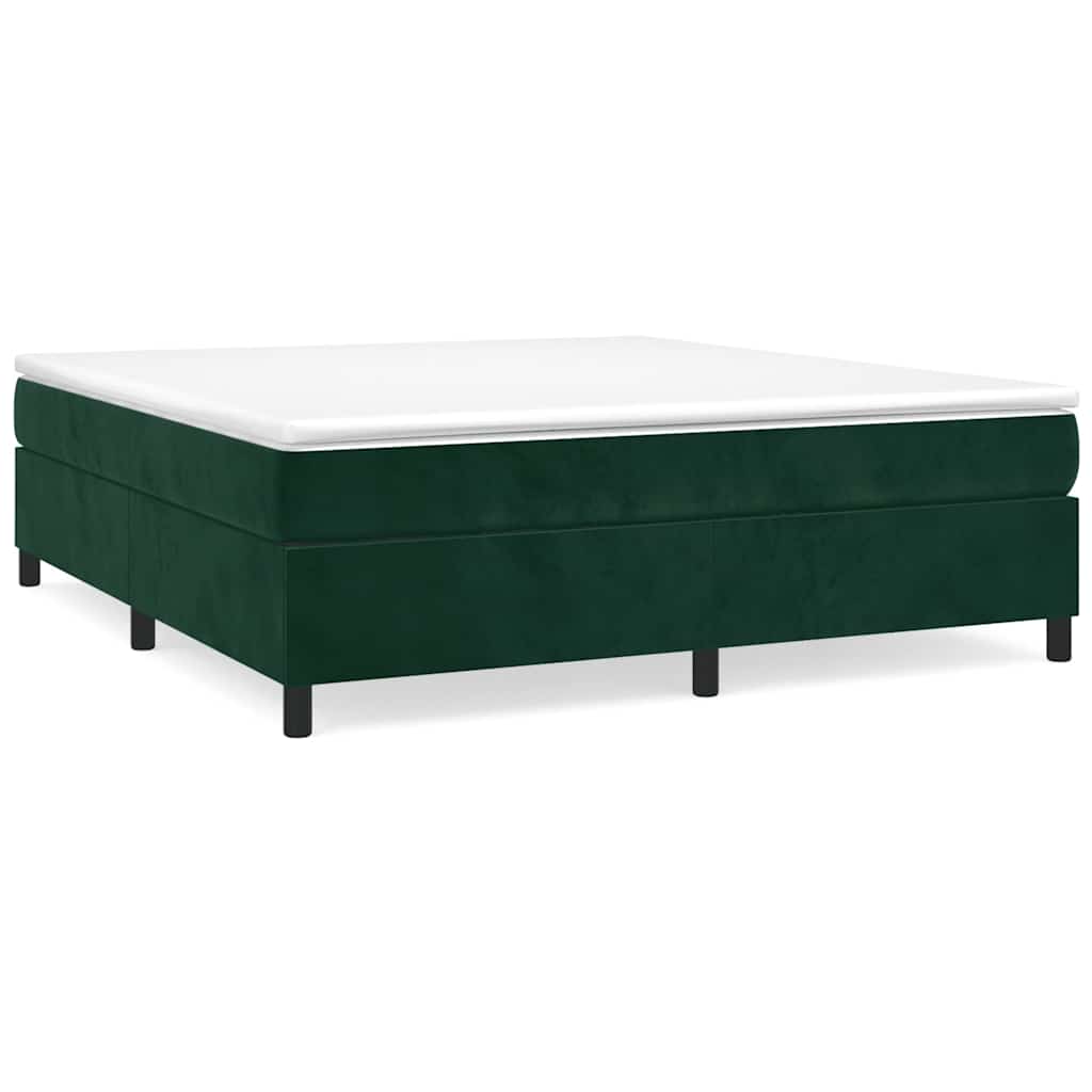 Vidaxl Bedframe Zonder Matras, Donkergroen, 160X200 Cm, Fluweel