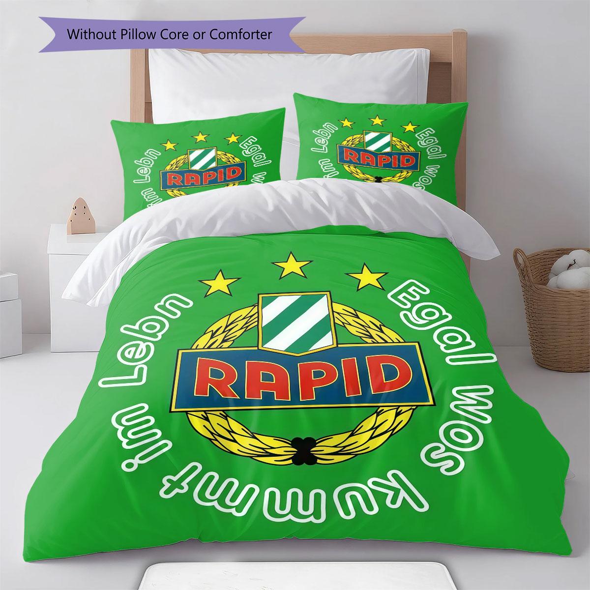 Rapid Vienna logotips Gultasveļas sega Komplekts