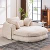 Oversized Chaise Longue Chair for Indoor Use, Deep Chenille Sleeper Sofa, Cloud-like Reading Chair for Living Room, Bedroom, Reading Room