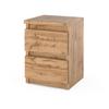 Wotan Oak Bedside Cabinet 30 Cm 2 Drawers Table Tv Stand For Loft Bedroom