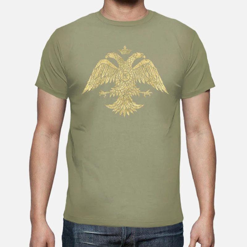 Byzantine Empire Eagle  Vintage Gold Men TShirt Short Sleeve Casual 100 Cotton ONeck Summer Mens Clothing
