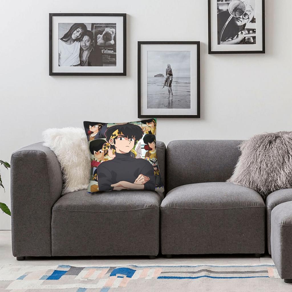 Ranma Saotom Anime Pillowcase Polyester Cushion Cover Decorations Pillow Case Cover Seater Square 45X45cm