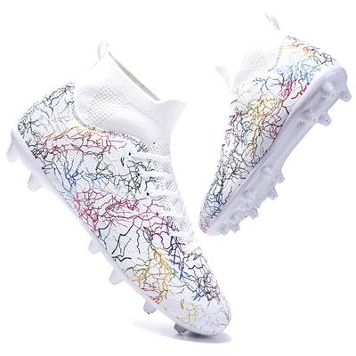 High-Top Football Shoes Men'S Camouflage Breathable Student Professional Training Long Nail Sneakers Popular Broken Nail Football Shoes