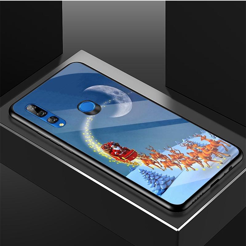 Merry Christmas Tempered Glass Phone Case For Huawei Honor 8X 9 10i 20i 20Lite 20Pro 30 Pro Cover Shell