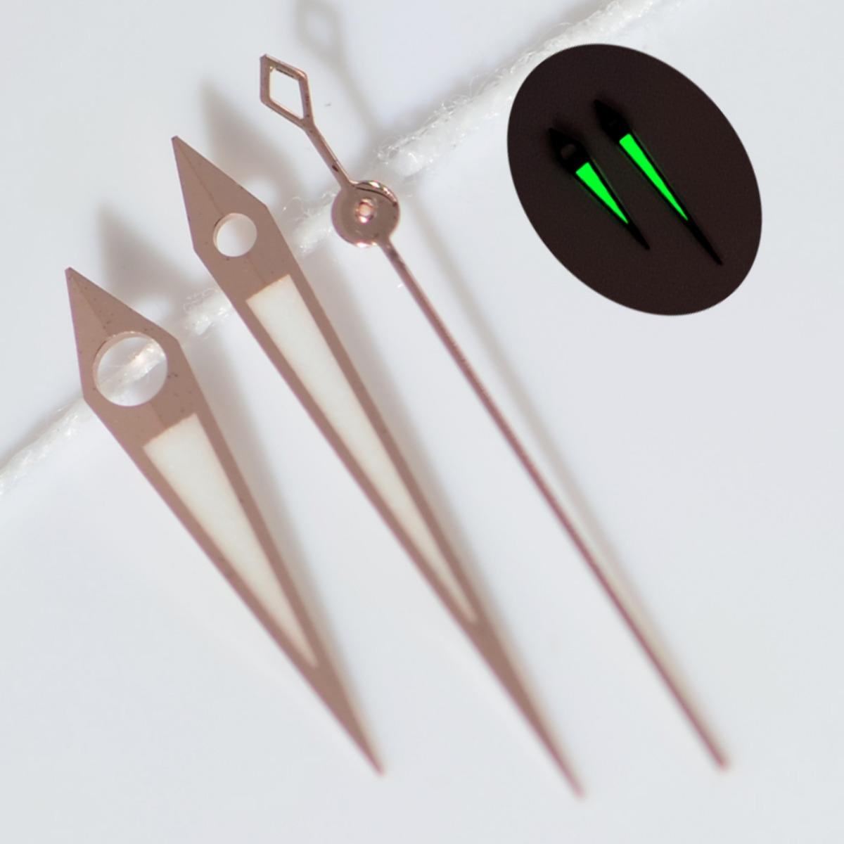 

NH35 Polished Hands 10*14*15mm Dauphine Aiguille Presage Cocktail Watch Accessories Needles Pointer Green Blue Luminous зелений/рожевий колір золота