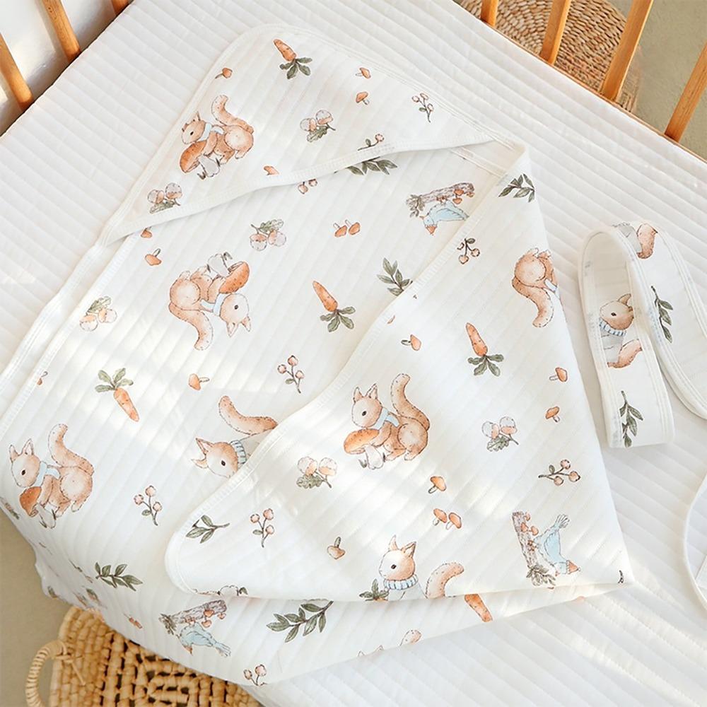 Cartoon Infant Strappy Blanket Air Filter Cotton Newborn Blanket Wraps  Outdoor