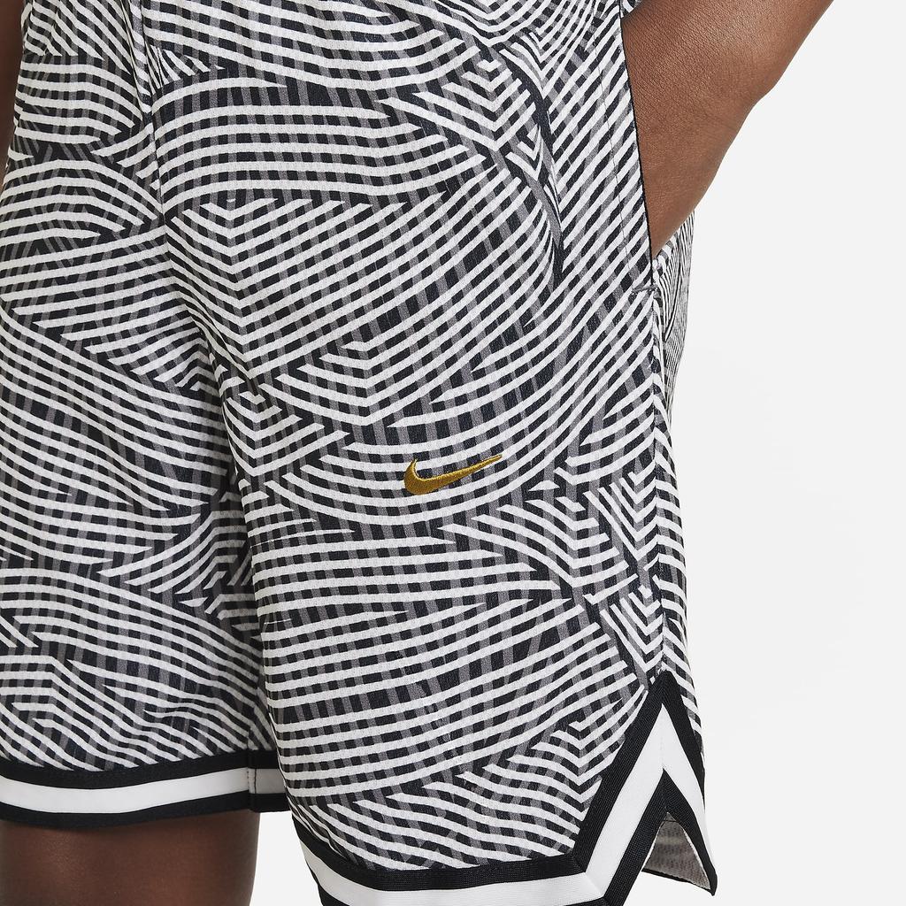 Nike Dri-FIT DNA Logo Embroidered All-Over Print Color Block Basketball Shorts Kids shorts Black FD4008-010