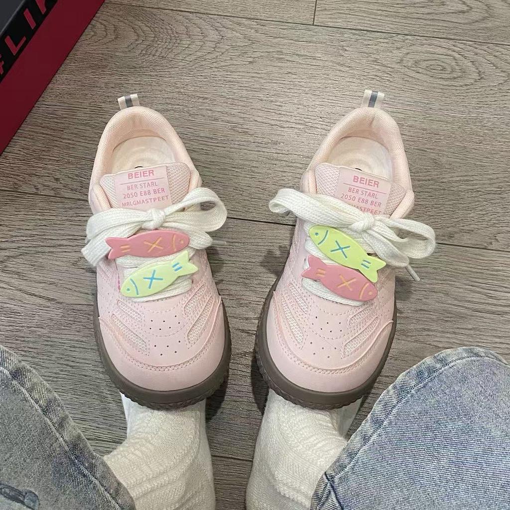 Pink Dexun double mesh shoes ugly cute summer new chic niche breathable sports Forrest Gump