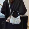 Solid Color 2026 New Large Capacity Bow Bags, Fashionable And Versatile Underarm Shoulder Bag, Casual Commuting Women'S Handbag