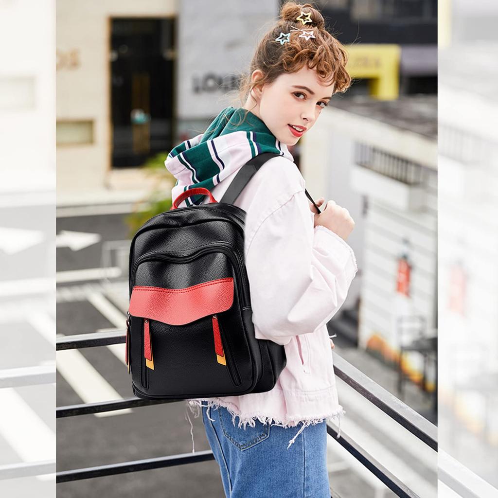 NICOLE & DORIS Damen Rucksack A4 Große Kapazität, Wasserdicht, Leicht, mit Laptopfach, Multifunktionales Design, Mehrere Taschen, und