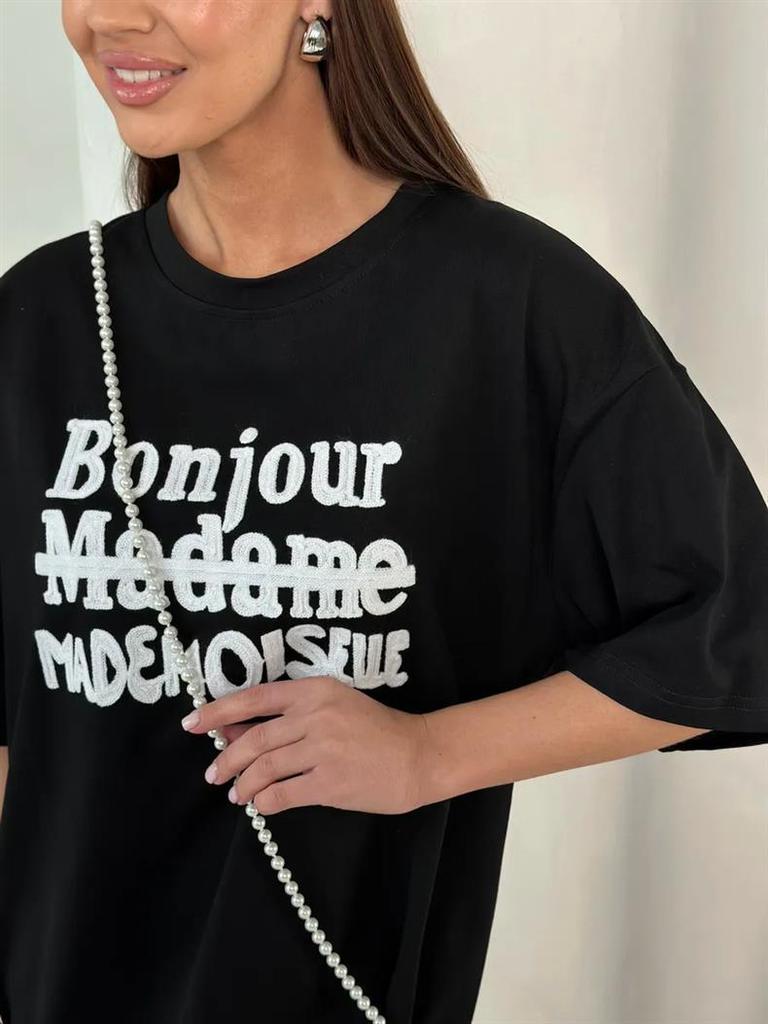 Versatile Retro Print Women's High Street Short Sleeve T-Shirt: European & American Trendy Niche Style