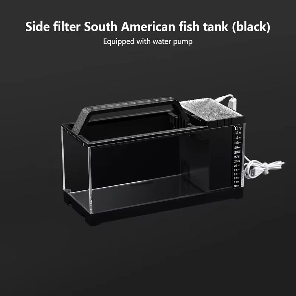 Heating Pad Integrated Fish Tank Built-In Light Desktop Fish Tank Office Decor