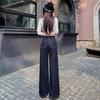 Women's Spring Loose High Waist Lazy Relaxed Wide Leg Straight Jeans