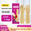 Latex Gloves, 38cm, 1 Pair, Rubber Extended Sleeves, Thickened, Waterproof, Wear-Resistant, Protective Gear, Natural Color