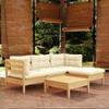Day and Night - Day and Night Garden Furniture 5 Pieces Cushions Cream Pine Wood