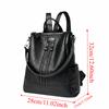 Weiches Leder Leder Rucksack Schwarz Multifunktional Schulrucksack Koreanischer Stil Rucksack College