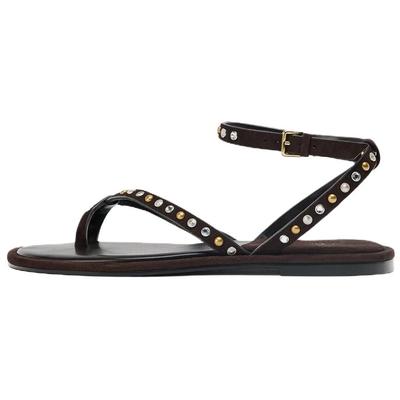 Sandali alla moda e comodi con cinturino di perline Donna sandali Marrone 1614610700