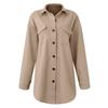 Fashion Women Fall And Winter Solid Color Button Coat Jacket Casual Loose Fleece Sweater Coat