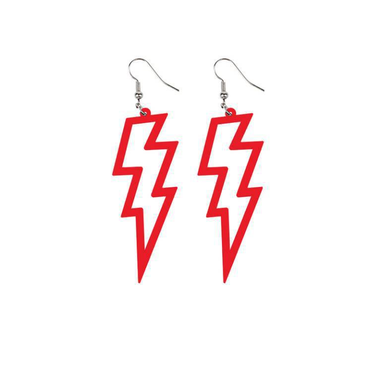 Acryl Hohl Blitz Ohrstecker Minimalistischer Punk Stil Modeschmuck für Damen & Mädchen