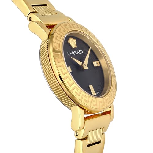 Versace STUD ICON Watch, 28mm, VE6M00622, Women's, Gold, Black Dial, Quartz Movement, Water Resistant, Sapphire Crystal
