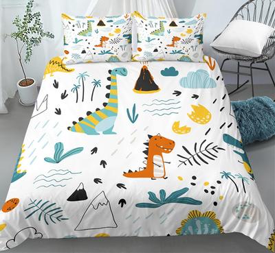 3D Dinosaur Print Cozy Duvet Cover Set Queen  King Size Cartoon Bedding Set Home Living Luxury 3 Piece Set with 2 Pillowcases