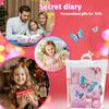 Butterfly Girls Diary with Lock, Set of Diary for Girls Incl. Kids Journal with Lock & Pen (6-Multicolor) Memo Ruler Sharpener Eraser Pink Girls