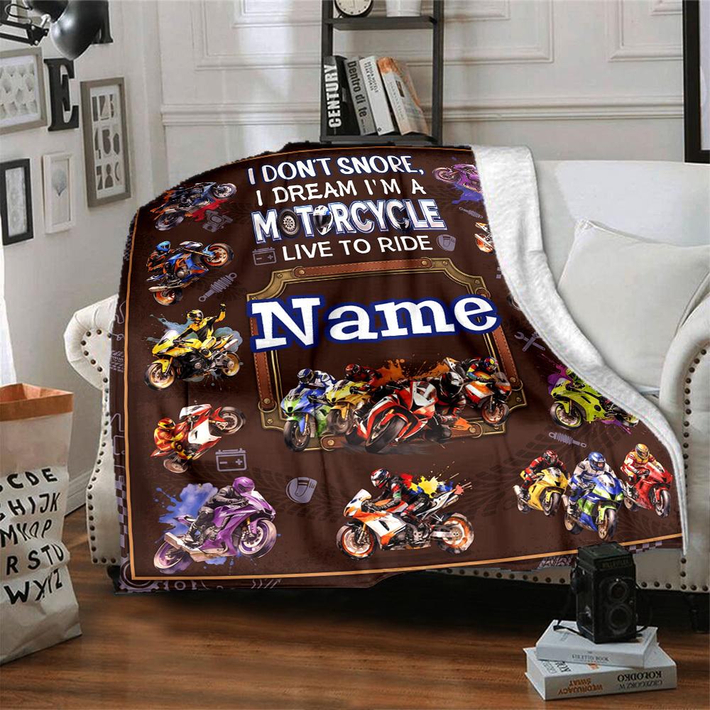 Motorcycle Dreams Customize Your Name Home Blanket S Comfortable Soft Lightweight Allseason Multipurpose Blanket For Picnics Couches Offices Beds