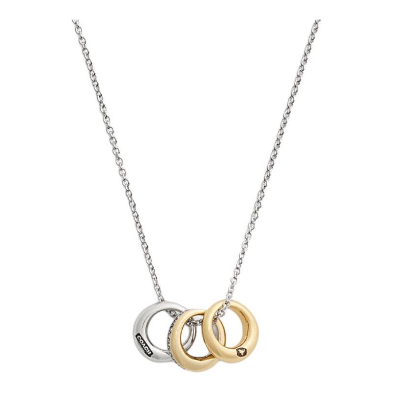COACH Brand Logo Metal Necklace Unisex Couple Style Gold