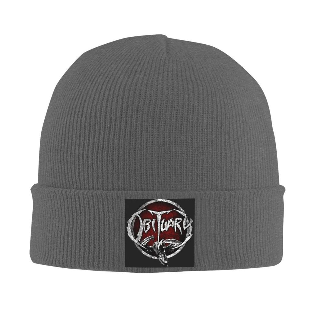 Obituary Band Logo Death Metal Trucker Warm Knitted Cap HipHop Bonnet Hat Autumn Winter Outdoor Beanies Hats for Men Women Adult