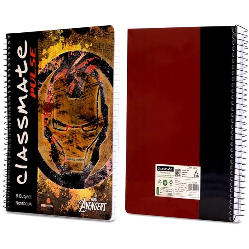 Classmate Pulse Single Line 5 Subject Notebook - 267Mm X 203Mm, 60Gsm, 250 Pages