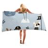 Cartoon Ship Sailor Series digital-printed polyester Superfine fiber double-sided fleece Beach vacation bath towel, beach towel