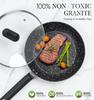 Frying Pan with Lid Nonstick Granite Frying Pan 10 Inch with Non-Toxic Coatings Nonstick Stone Skillet Nduction Compatible