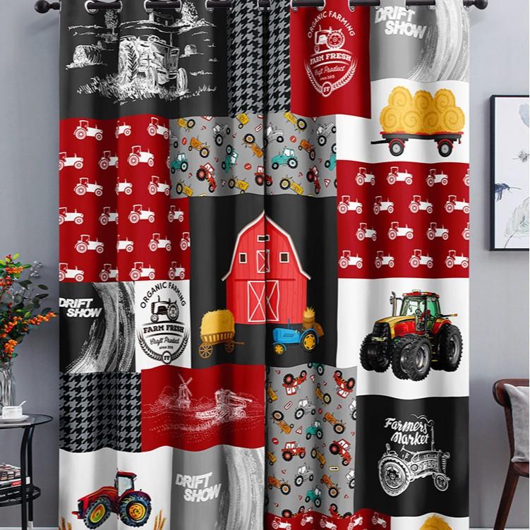 İnşaat Aracı Seyahat Mektubu Astronot Perde Yatak Odası Perdesi 3D Dijital Baskı Karartma Perdesi