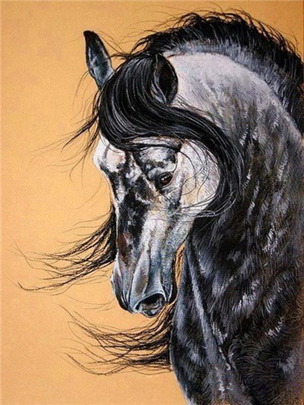 DIY Diamond Painting Animal Cross Stitch Full Round Drill  Steed Painting Embroidery Craft Home Decoration