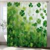 Green Leaves, Lucky Grass Clover Pattern Shower Curtain, Bathroom Decorative Shower Curtain, Home Curtain With Hooks