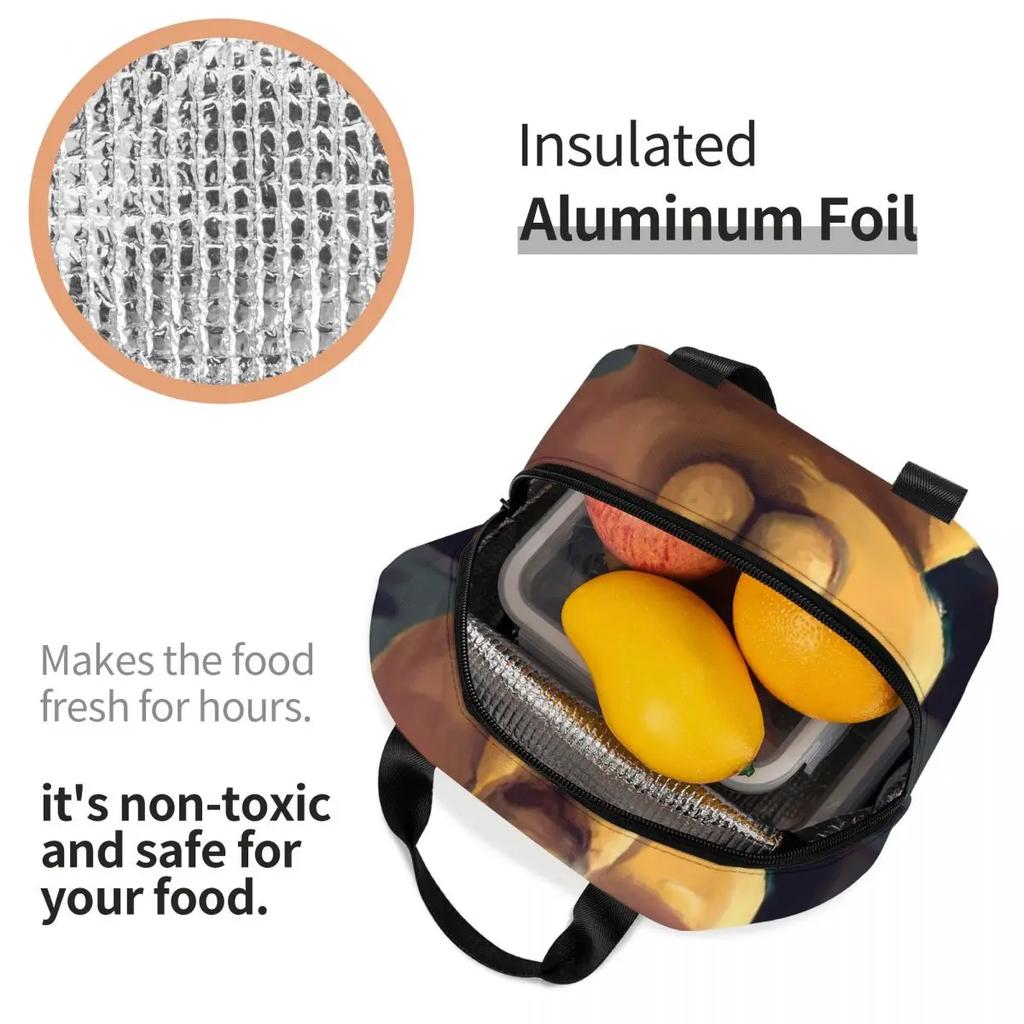 Tecknad Capybara Isolerad Lunchväska för Kvinnor Återanvändbar Djur Husdjur Termisk Kylväska Lunchlåda Strand Camping Resor