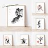 Japanese Minimalist Black Shotokan Samurai Karate Art Ink Canvas Painting Posters and Prints Wall Pictures for Living Room Decor