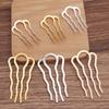 5 Stück DIY Legierung Haarkamm Haarnadel Haarstäbchen Nadeln Basis Braut Kopfschmuck für Frauen Hochzeit Haarschmuck Zubehör zur Herstellung