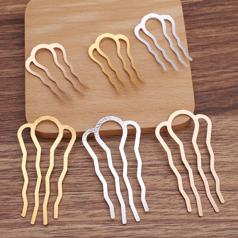 5 Stück DIY Legierung Haarkamm Haarnadel Haarstäbchen Nadeln Basis Braut Kopfschmuck für Frauen Hochzeit Haarschmuck Zubehör zur Herstellung