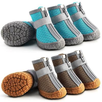 Mesh Fabric Dog Shoes Pet Dog Boots Waterproof Reflective Rugged Anti-Slip Sole Skid-Proof Outdoor for Small Dog Cat Puppy Shoes
