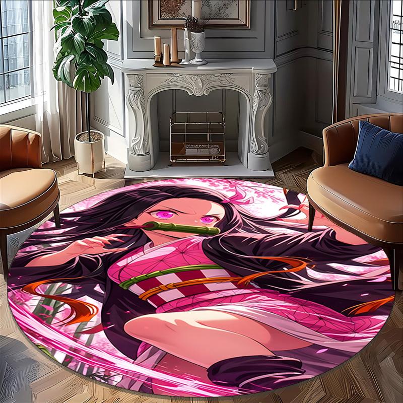 1pc nezouko  Carpet, Round Rug, Comfortable, Suitable for Entryways, Living Rooms, Office, And Bedrooms, Christmas Decoration