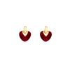Simple Drop Glaze Red Love Stud Earrings Femininity Internet Celebrity Earrings French New Earrings