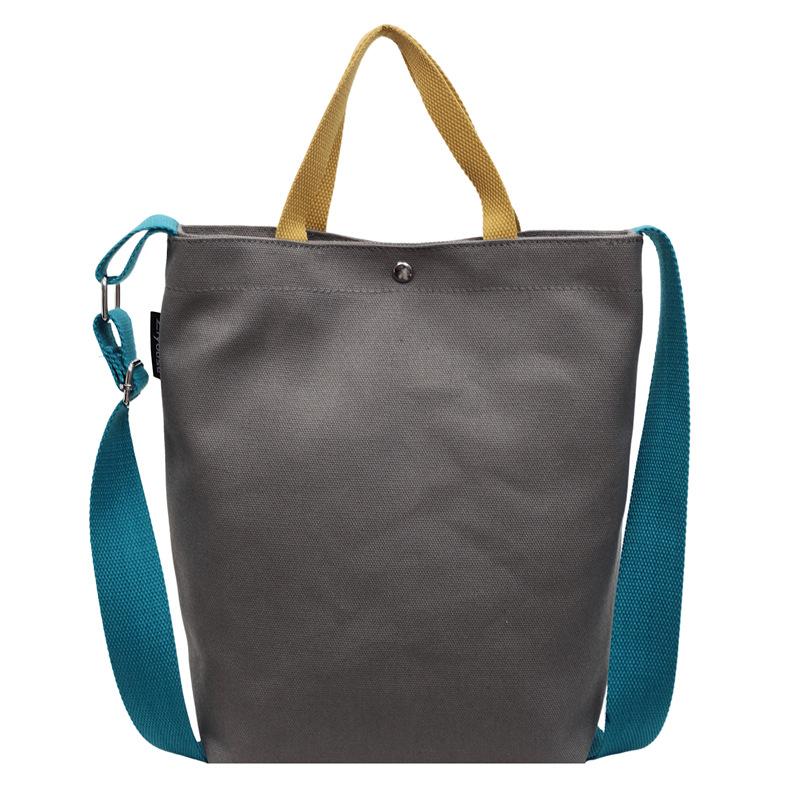 Simple canvas bag, men's and women's tide large-capacity portable shoulder bag, casual student class messenger bag